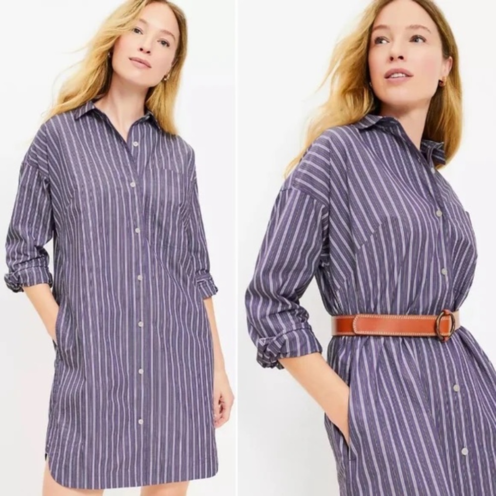 NWT LOFT Striped Mini Pocket Dress